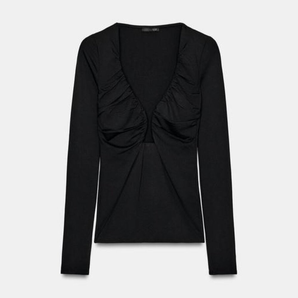ZARA DRAPED POLYAMIDE TOP - Picture 7 of 9